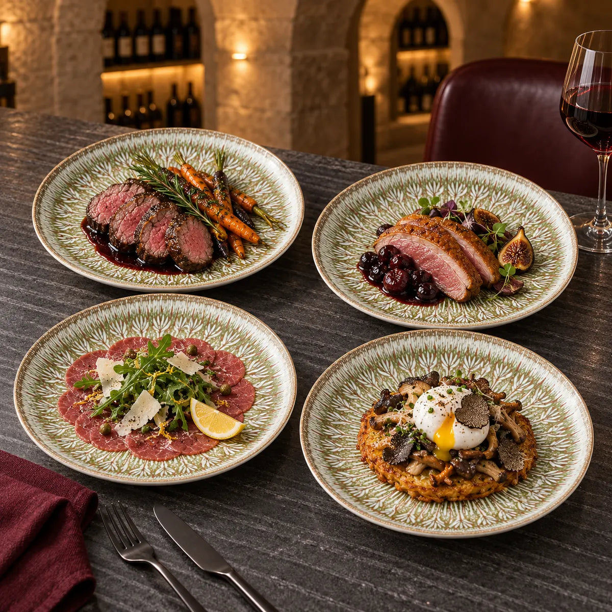 Dishwaft Farmhouse Ceramic Dinner Plates Set