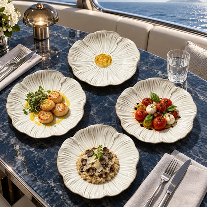 Dishwaft Floral Ceramic Dinner Plates Set