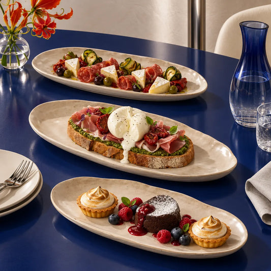 Dishwaft Oval Ceramic Serving Platters Set