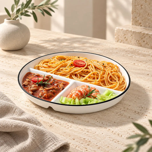 Dishwaft Ceramic Portion Control Plates Set