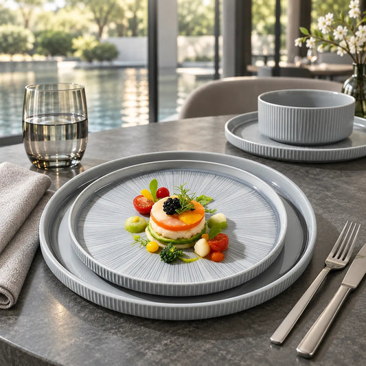 Dishwaft Blue Stoneware Dinnerware Set