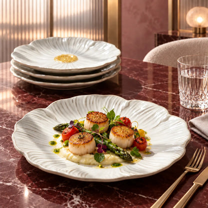 Dishwaft Floral Ceramic Dinner Plates Set