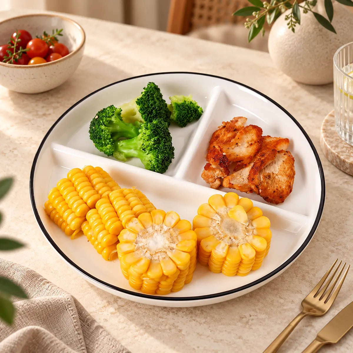 Dishwaft Ceramic Portion Control Plates Set