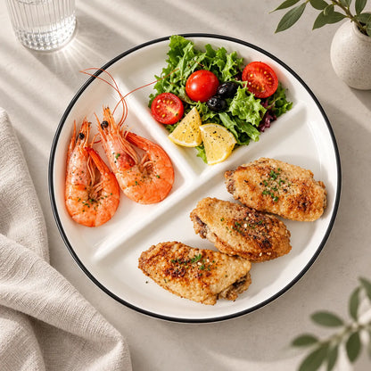 Dishwaft Ceramic Portion Control Plates Set