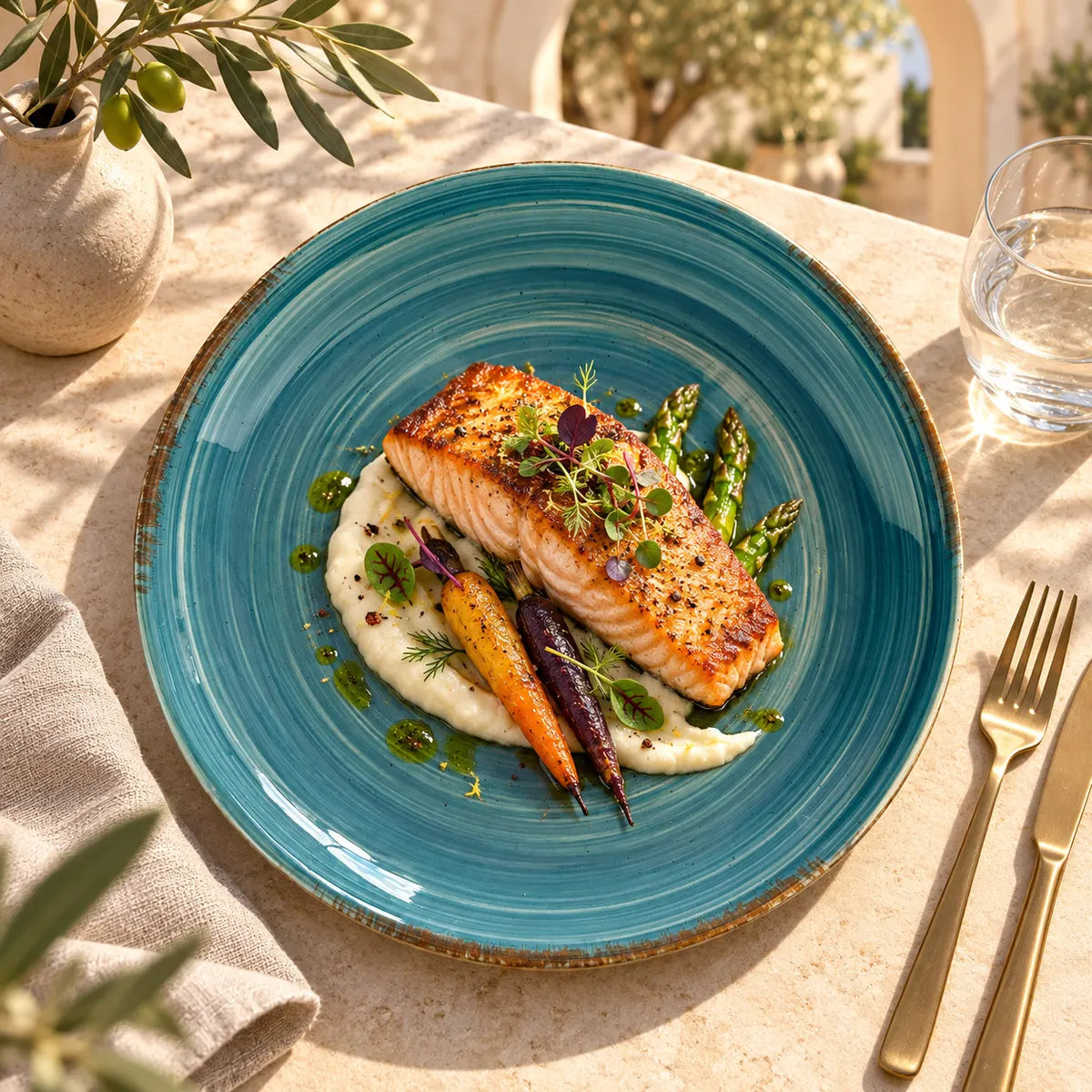 Dishwaft Spiral Ceramic Salad Plates Set