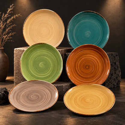 Dishwaft Spiral Ceramic Salad Plates Set