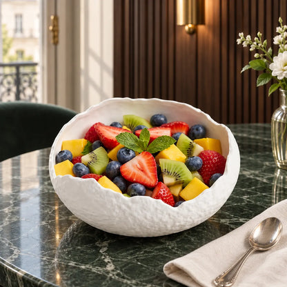 Dishwaft Irregular White Ceramic Salad Bowl